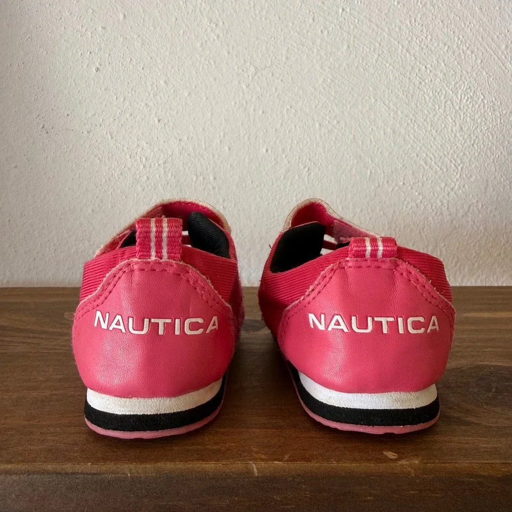 Nautica Toddler Sneakers Size 4 Pink Mesh Hook & Loop Casual Shoes